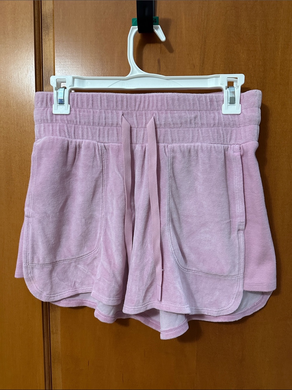 JoyLab French Terry Lounge Shorts Small Light Pink High Rise Dolphin Split Hem